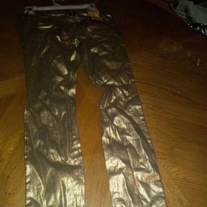 Gold skinny jeans
